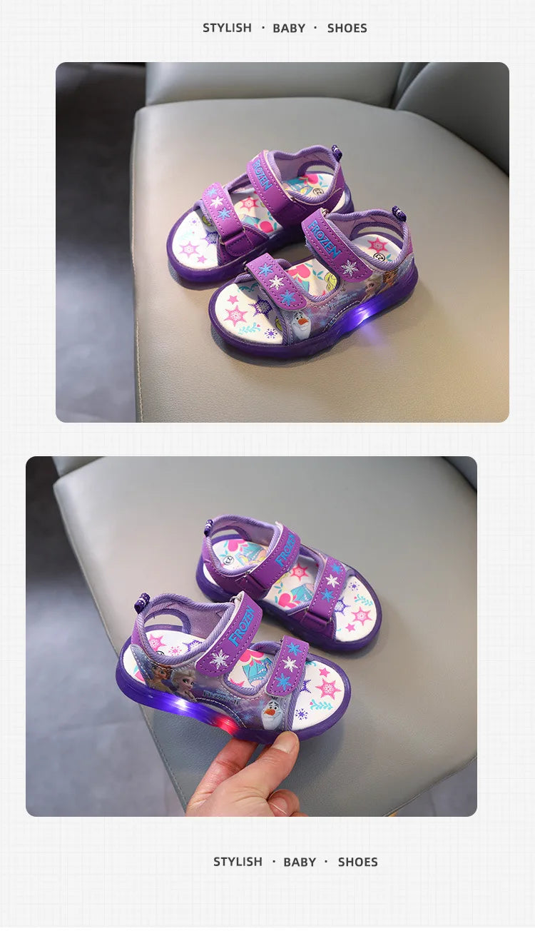 Kids Fashion Light-up Shoes Boys Luminous Light Beach Sandals Summer Little Kids Shiny Light Shoes Girls Glowing Light Sandals