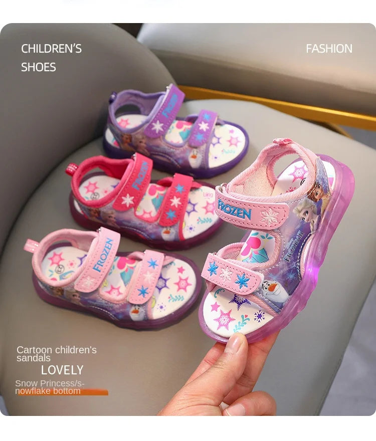 Kids Fashion Light-up Shoes Boys Luminous Light Beach Sandals Summer Little Kids Shiny Light Shoes Girls Glowing Light Sandals