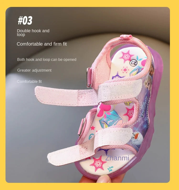 Kids Fashion Light-up Shoes Boys Luminous Light Beach Sandals Summer Little Kids Shiny Light Shoes Girls Glowing Light Sandals