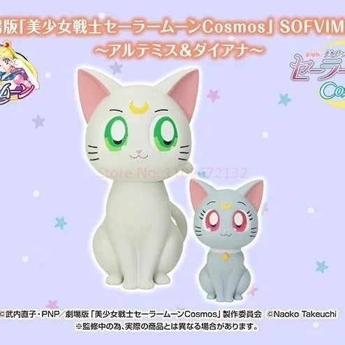 Bandai Original Bp Theatrical Version Sailor Moon Eternal Cosmos Sofvimates Luna Diana Artemis Anime Action Figures Toys Gifts
