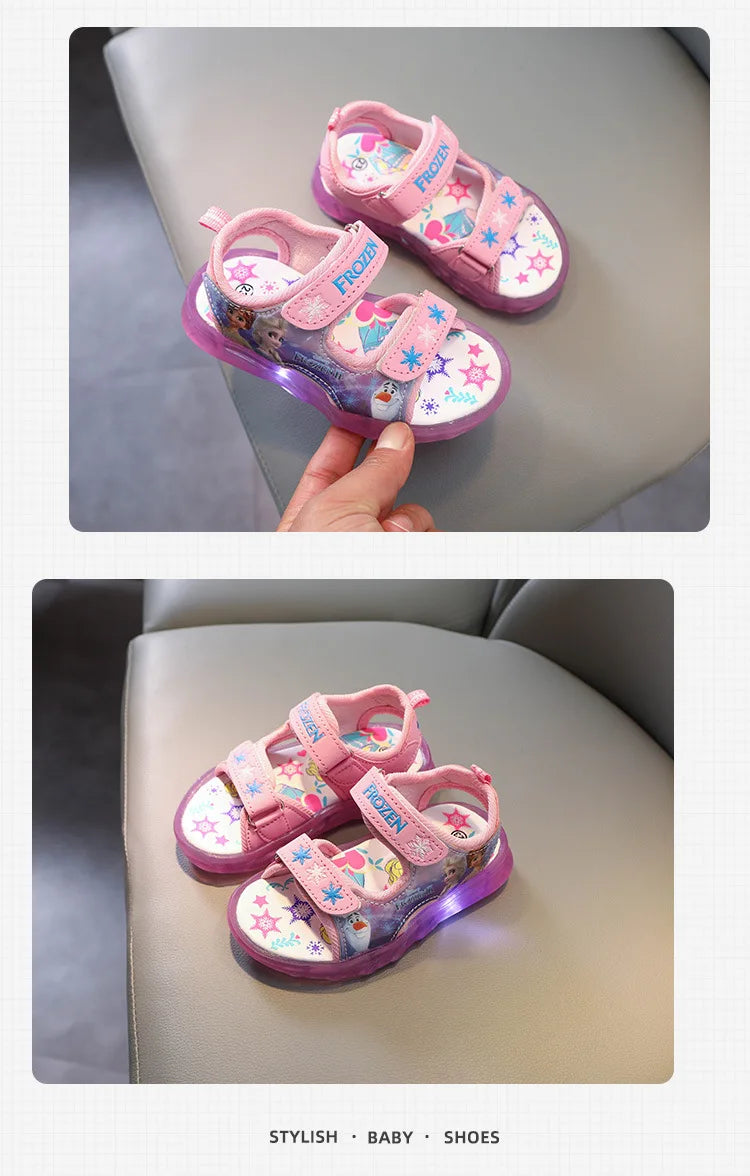 Kids Fashion Light-up Shoes Boys Luminous Light Beach Sandals Summer Little Kids Shiny Light Shoes Girls Glowing Light Sandals