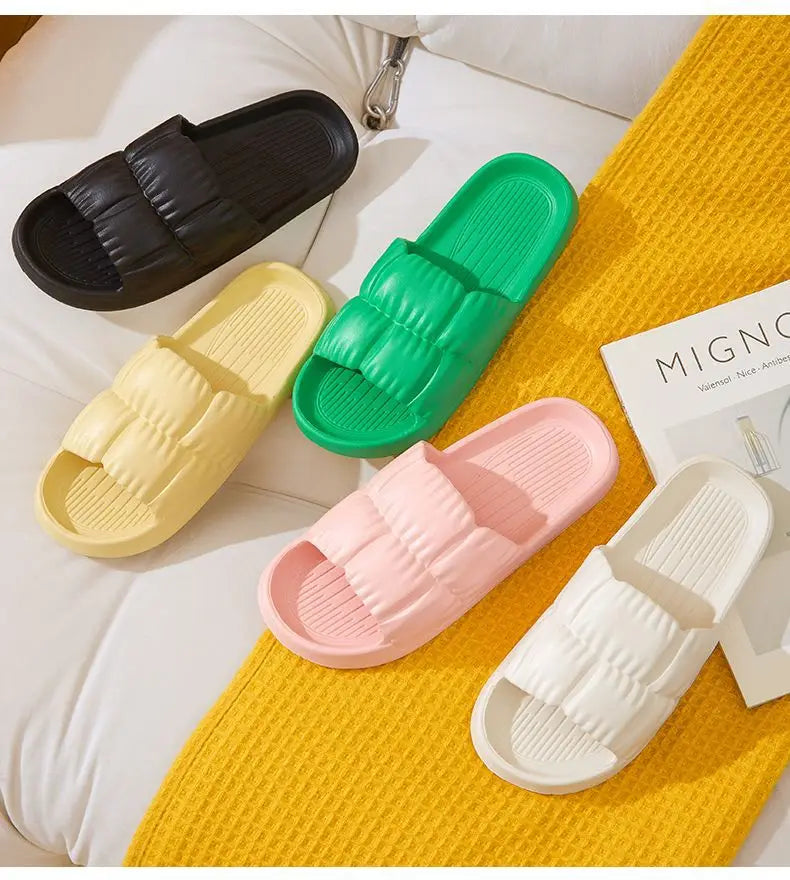2023 Women Home Shoes Platform Slipper Summer Beach Flip Flops Women EVA Soft Sole Flat Shoes Mute Non-slip Slides Beach Sandal
