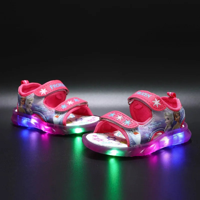 Kids Fashion Light-up Shoes Boys Luminous Light Beach Sandals Summer Little Kids Shiny Light Shoes Girls Glowing Light Sandals