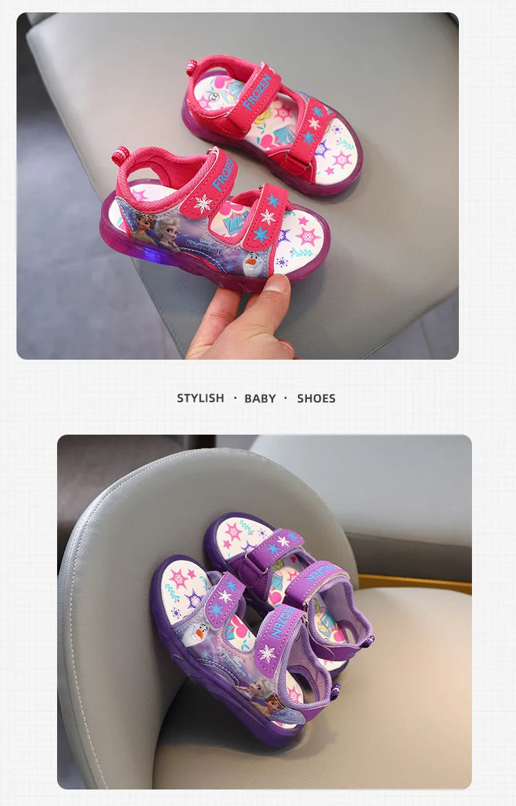 Kids Fashion Light-up Shoes Boys Luminous Light Beach Sandals Summer Little Kids Shiny Light Shoes Girls Glowing Light Sandals