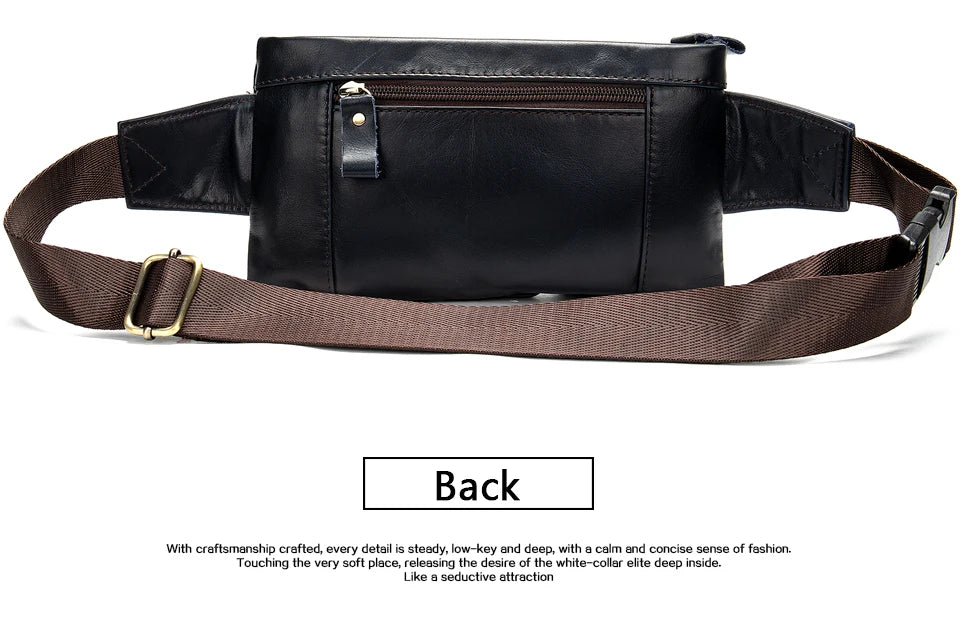 WESTAL Genuine Leather Waist Packs Men Waist Bags Fanny Pack Belt Bag Phone Bags Travel Waist Pack Male Small Waist Bag Leather