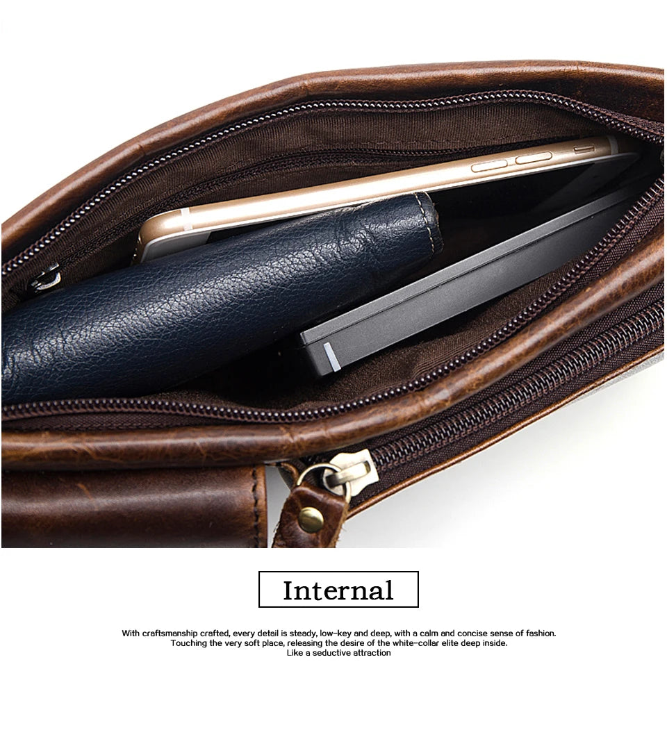 WESTAL Genuine Leather Waist Packs Men Waist Bags Fanny Pack Belt Bag Phone Bags Travel Waist Pack Male Small Waist Bag Leather