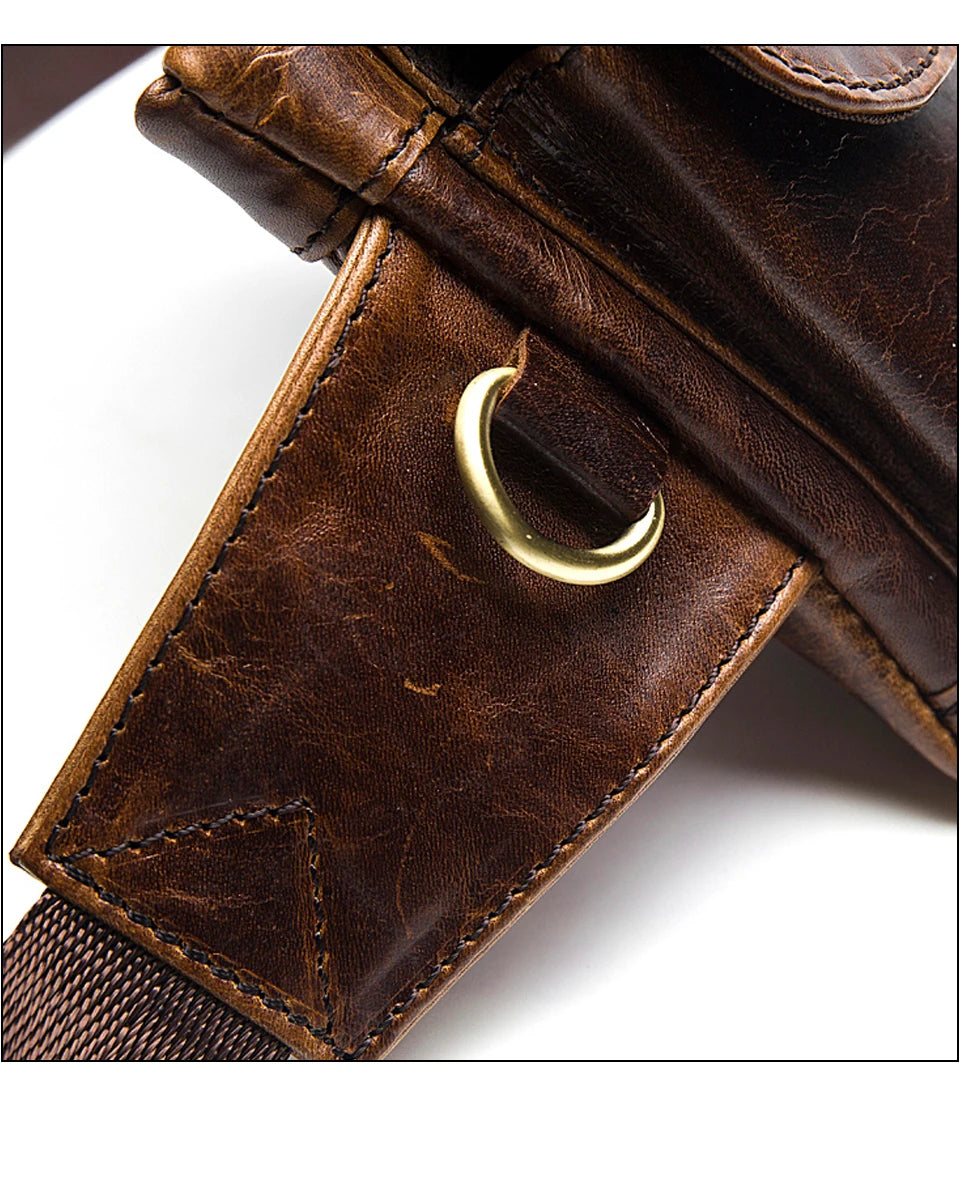 WESTAL Genuine Leather Waist Packs Men Waist Bags Fanny Pack Belt Bag Phone Bags Travel Waist Pack Male Small Waist Bag Leather