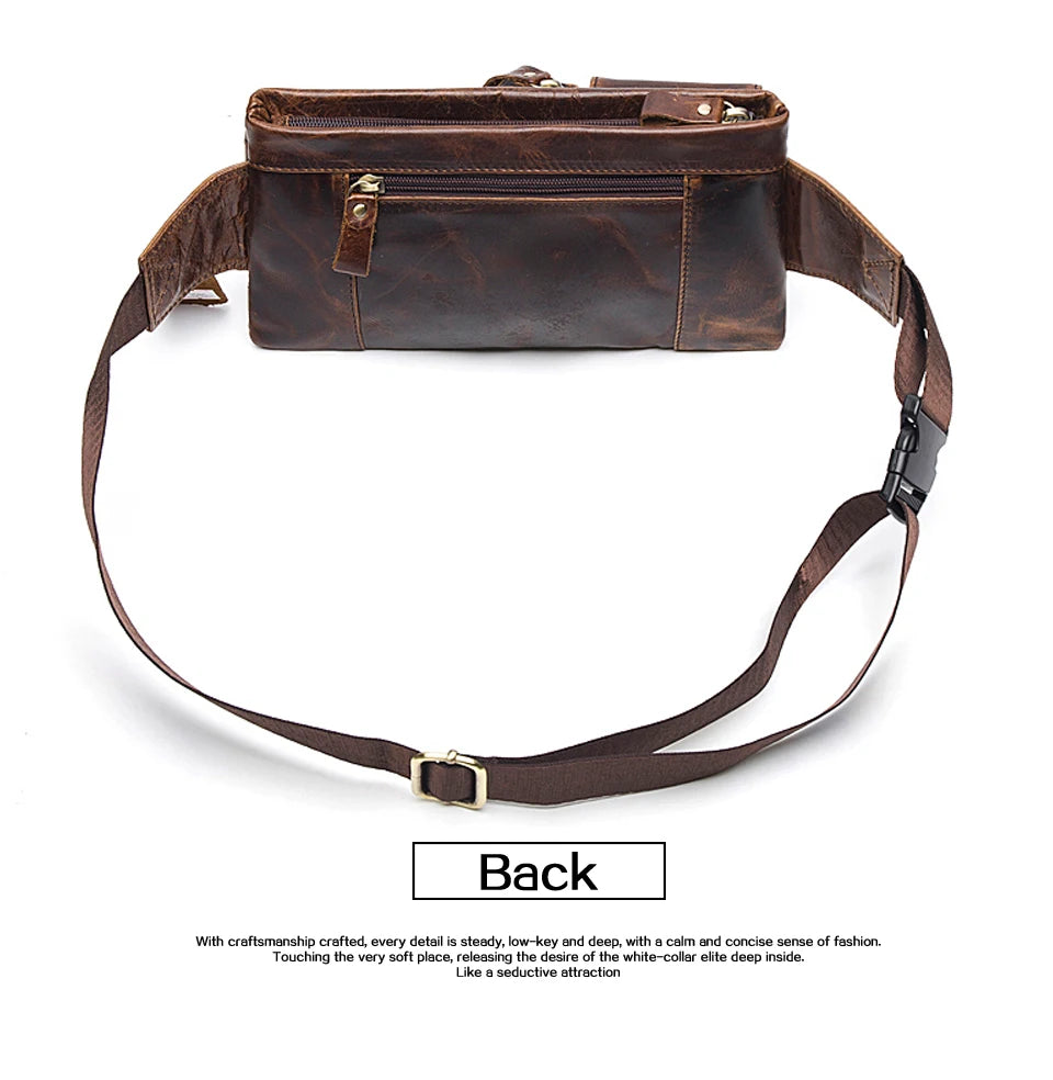 WESTAL Genuine Leather Waist Packs Men Waist Bags Fanny Pack Belt Bag Phone Bags Travel Waist Pack Male Small Waist Bag Leather