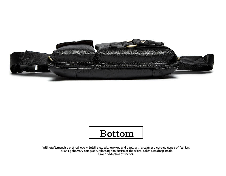 WESTAL Genuine Leather Waist Packs Men Waist Bags Fanny Pack Belt Bag Phone Bags Travel Waist Pack Male Small Waist Bag Leather