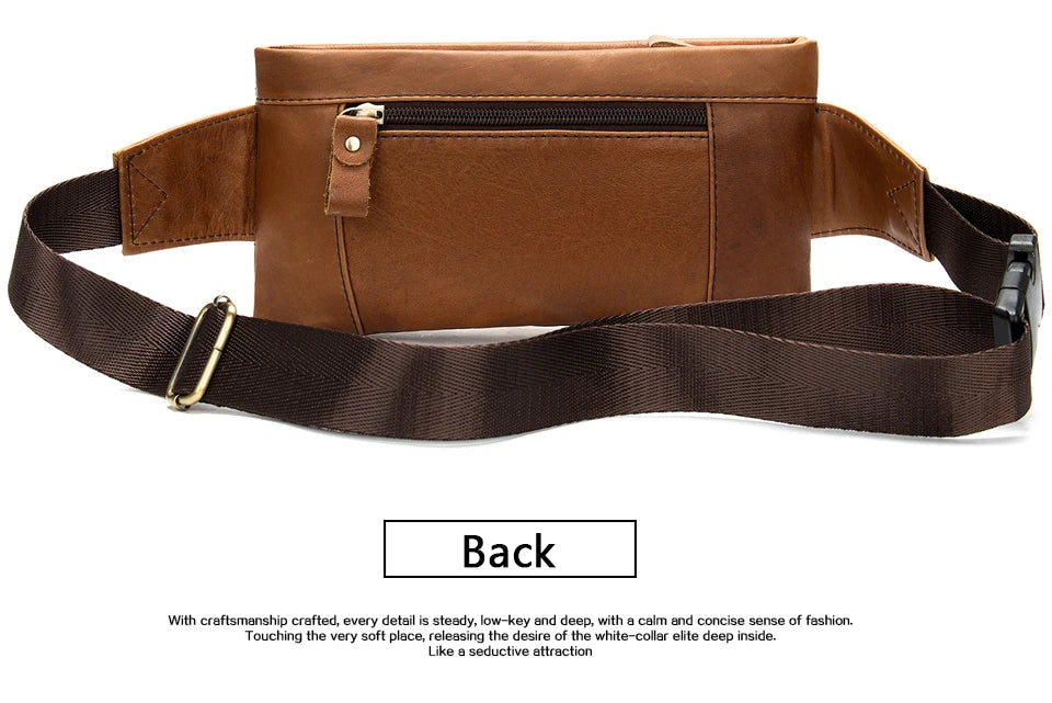 WESTAL Genuine Leather Waist Packs Men Waist Bags Fanny Pack Belt Bag Phone Bags Travel Waist Pack Male Small Waist Bag Leather