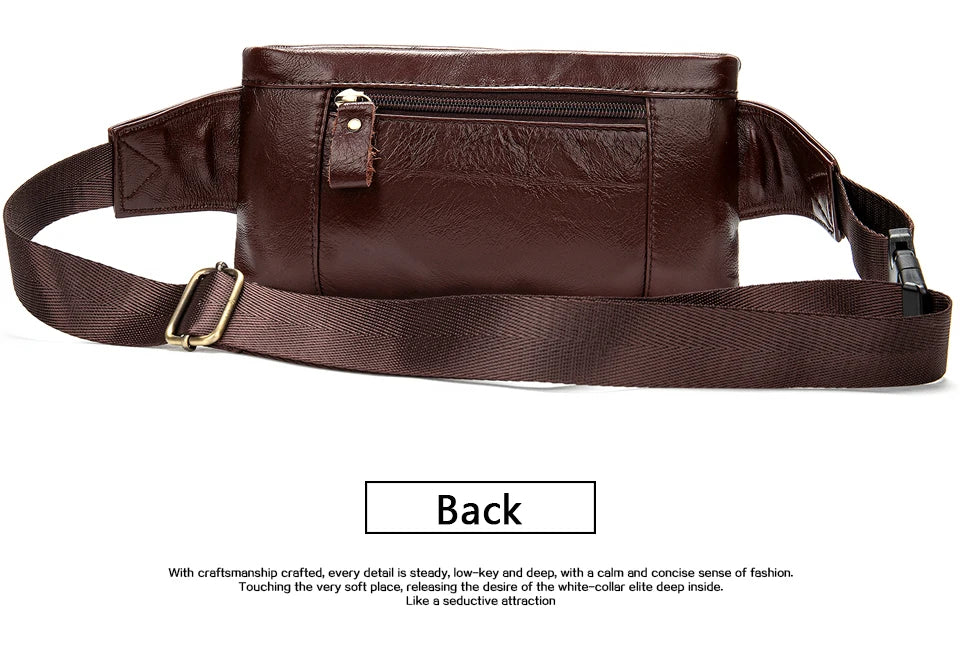 WESTAL Genuine Leather Waist Packs Men Waist Bags Fanny Pack Belt Bag Phone Bags Travel Waist Pack Male Small Waist Bag Leather