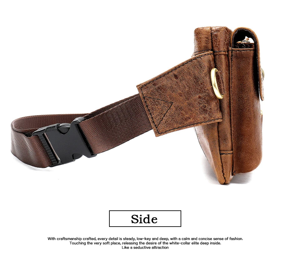 WESTAL Genuine Leather Waist Packs Men Waist Bags Fanny Pack Belt Bag Phone Bags Travel Waist Pack Male Small Waist Bag Leather