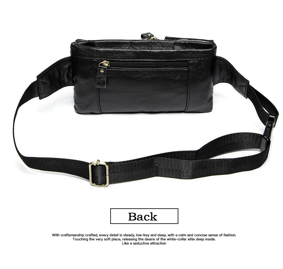 WESTAL Genuine Leather Waist Packs Men Waist Bags Fanny Pack Belt Bag Phone Bags Travel Waist Pack Male Small Waist Bag Leather
