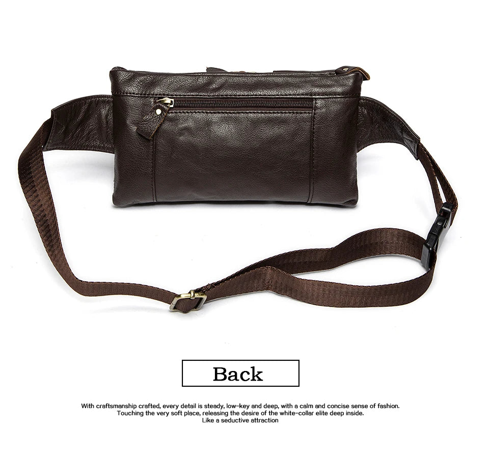 WESTAL Genuine Leather Waist Packs Men Waist Bags Fanny Pack Belt Bag Phone Bags Travel Waist Pack Male Small Waist Bag Leather
