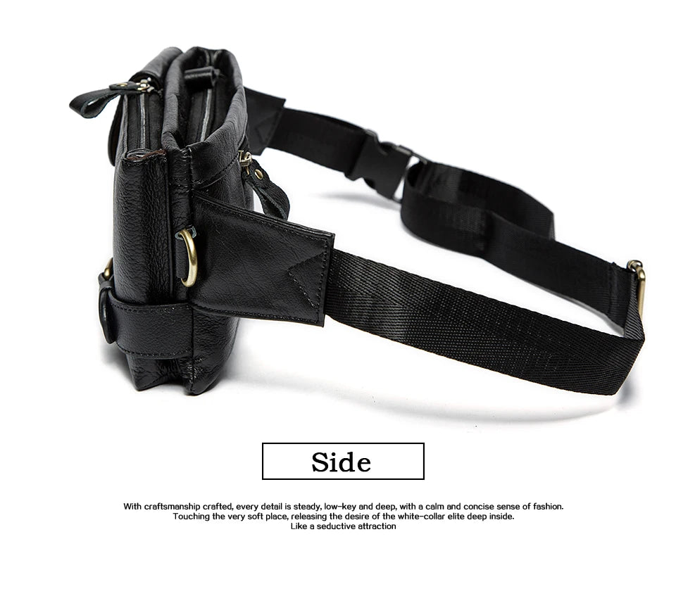 WESTAL Genuine Leather Waist Packs Men Waist Bags Fanny Pack Belt Bag Phone Bags Travel Waist Pack Male Small Waist Bag Leather