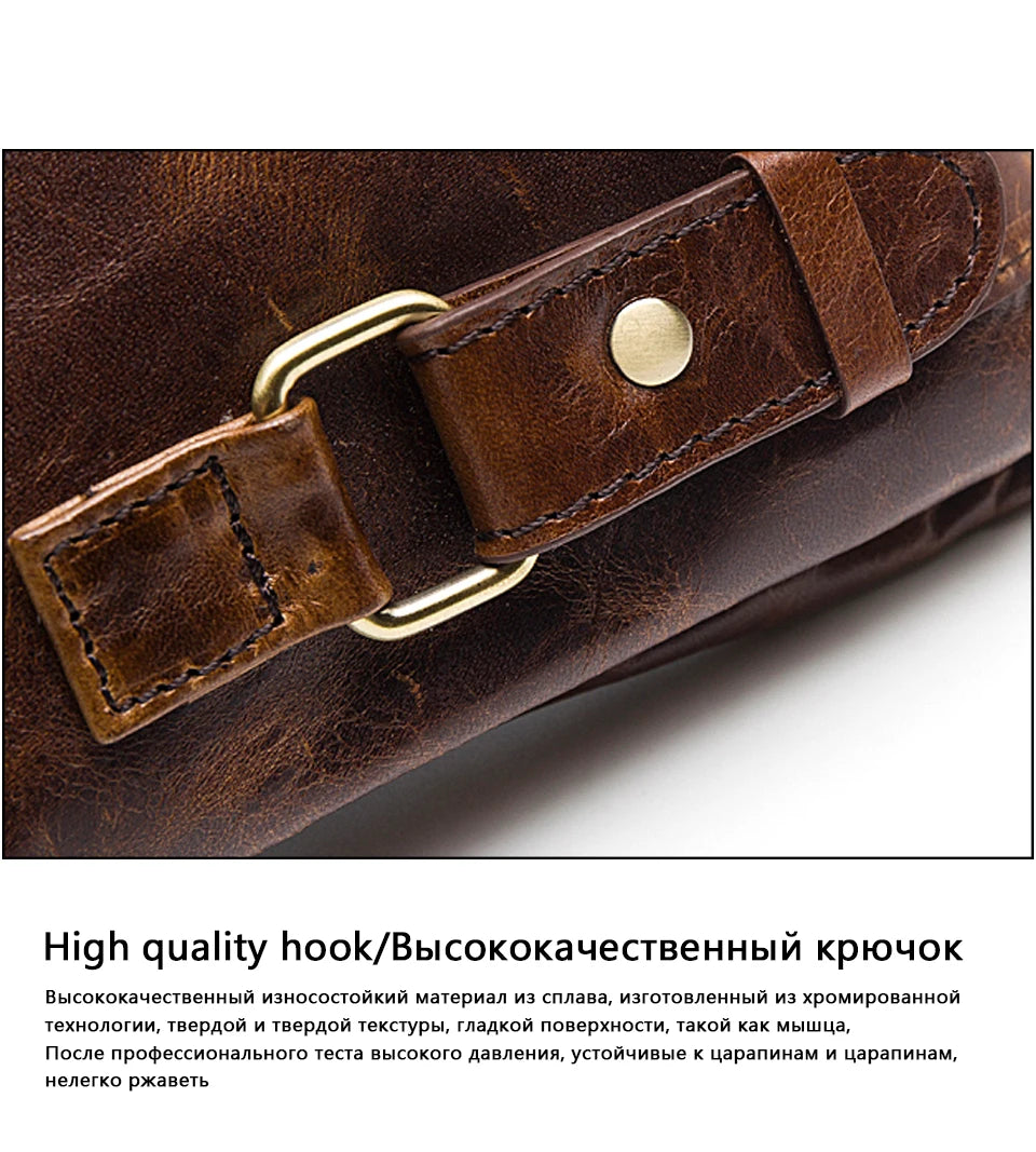 WESTAL Genuine Leather Waist Packs Men Waist Bags Fanny Pack Belt Bag Phone Bags Travel Waist Pack Male Small Waist Bag Leather