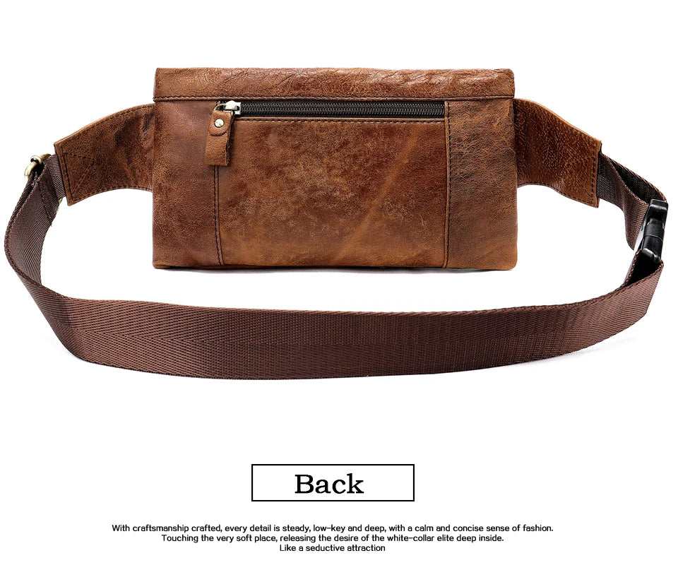WESTAL Genuine Leather Waist Packs Men Waist Bags Fanny Pack Belt Bag Phone Bags Travel Waist Pack Male Small Waist Bag Leather