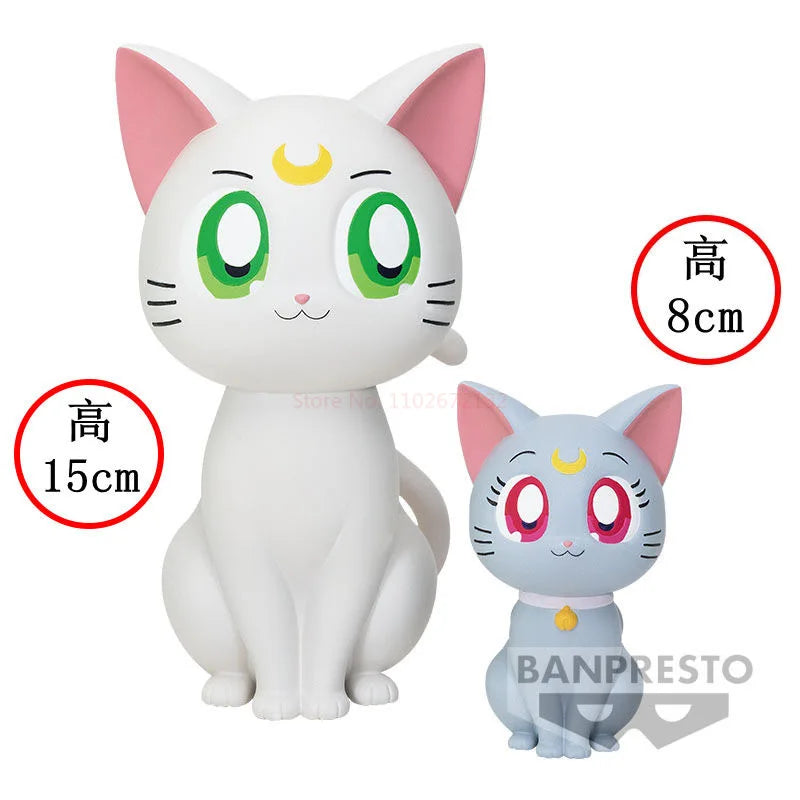Bandai Original Bp Theatrical Version Sailor Moon Eternal Cosmos Sofvimates Luna Diana Artemis Anime Action Figures Toys Gifts