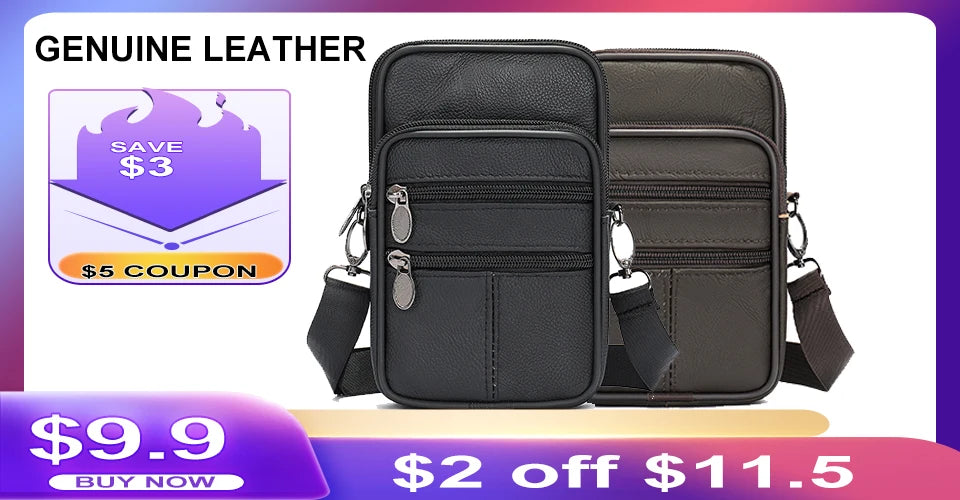 WESTAL Genuine Leather Waist Packs Men Waist Bags Fanny Pack Belt Bag Phone Bags Travel Waist Pack Male Small Waist Bag Leather