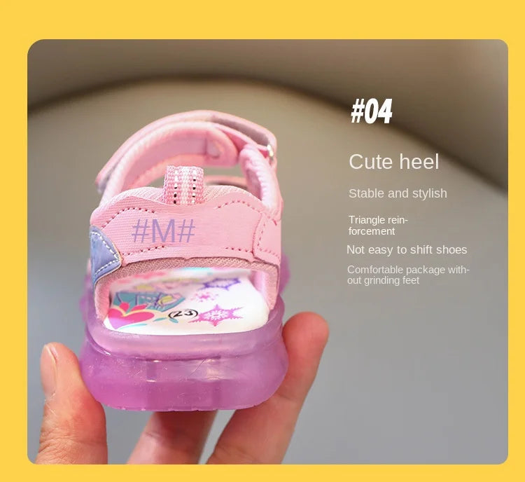 Kids Fashion Light-up Shoes Boys Luminous Light Beach Sandals Summer Little Kids Shiny Light Shoes Girls Glowing Light Sandals