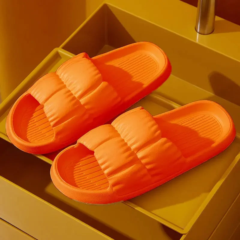 2023 Women Home Shoes Platform Slipper Summer Beach Flip Flops Women EVA Soft Sole Flat Shoes Mute Non-slip Slides Beach Sandal