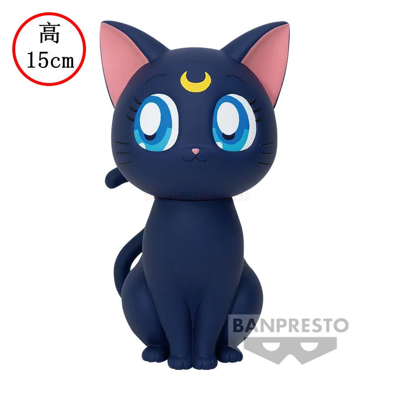 Bandai Original Bp Theatrical Version Sailor Moon Eternal Cosmos Sofvimates Luna Diana Artemis Anime Action Figures Toys Gifts