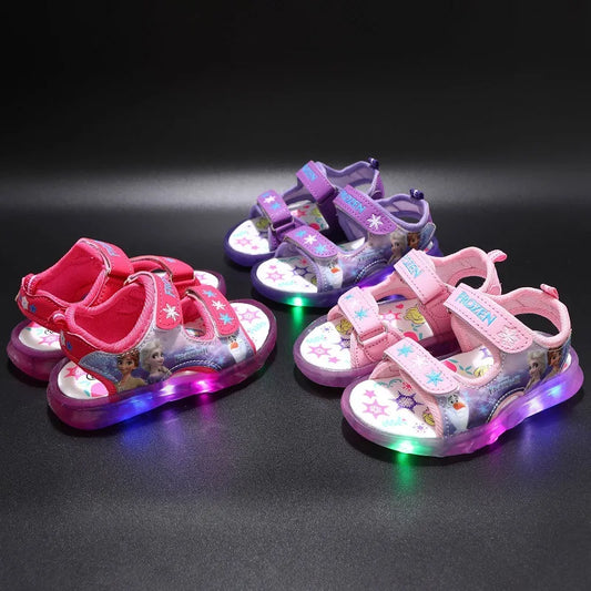 Kids Fashion Light-up Shoes Boys Luminous Light Beach Sandals Summer Little Kids Shiny Light Shoes Girls Glowing Light Sandals