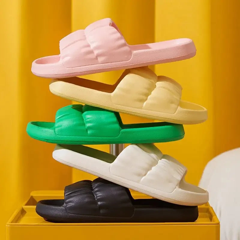 2023 Women Home Shoes Platform Slipper Summer Beach Flip Flops Women EVA Soft Sole Flat Shoes Mute Non-slip Slides Beach Sandal