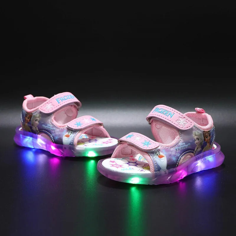 Kids Fashion Light-up Shoes Boys Luminous Light Beach Sandals Summer Little Kids Shiny Light Shoes Girls Glowing Light Sandals