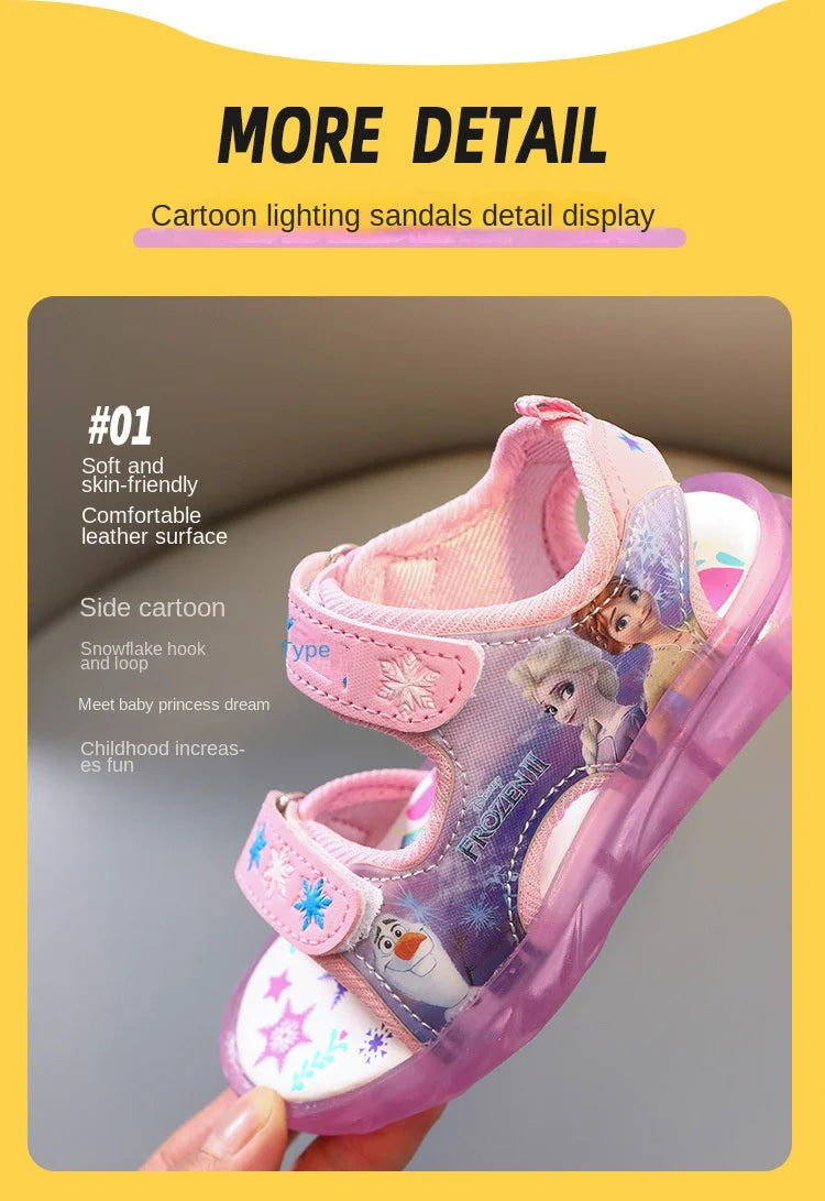 Kids Fashion Light-up Shoes Boys Luminous Light Beach Sandals Summer Little Kids Shiny Light Shoes Girls Glowing Light Sandals