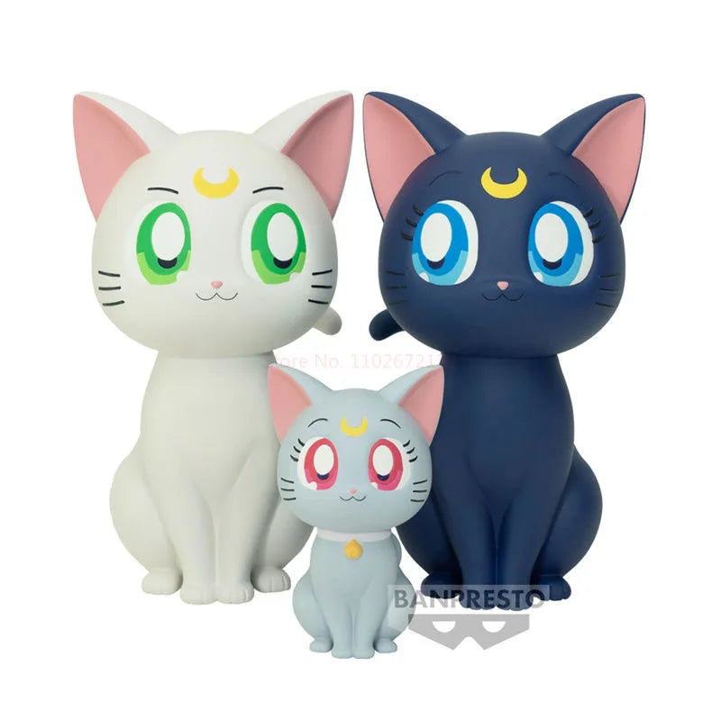 Bandai Original Bp Theatrical Version Sailor Moon Eternal Cosmos Sofvimates Luna Diana Artemis Anime Action Figures Toys Gifts
