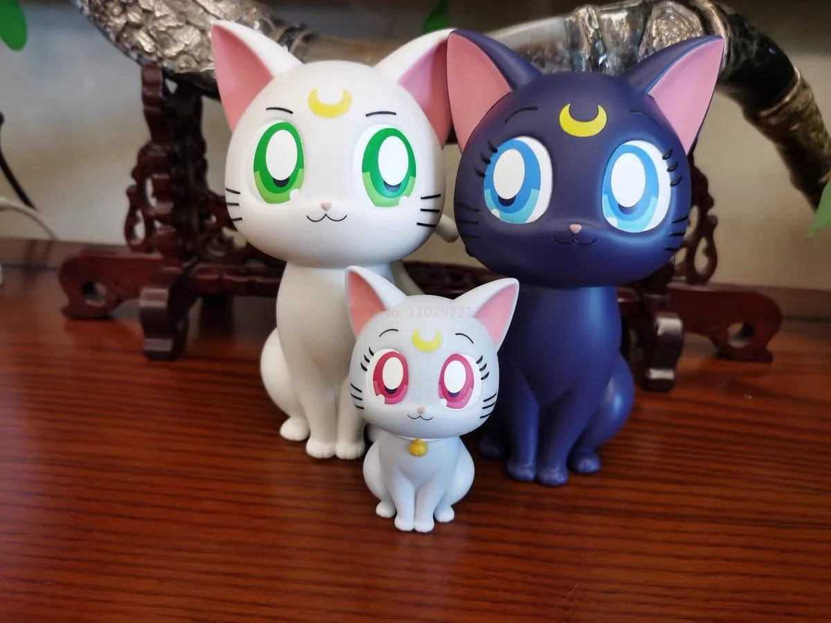 Bandai Original Bp Theatrical Version Sailor Moon Eternal Cosmos Sofvimates Luna Diana Artemis Anime Action Figures Toys Gifts